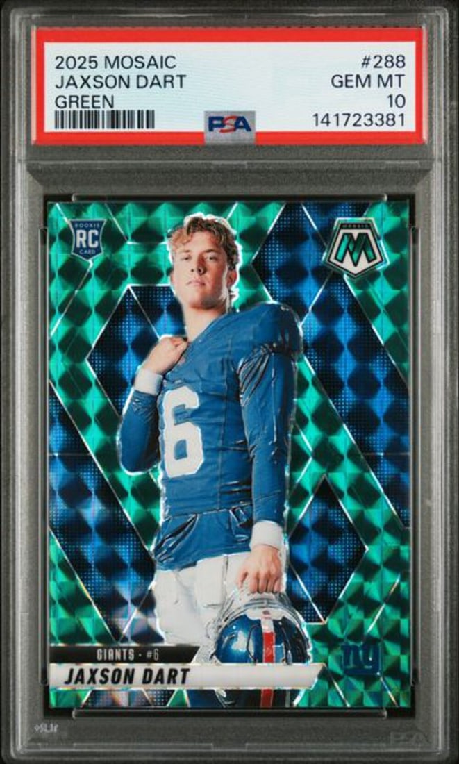 PSA 10 Jaxson Dart 2025 Green Mosaic Rookie NFL Card #288 (1 of 2)