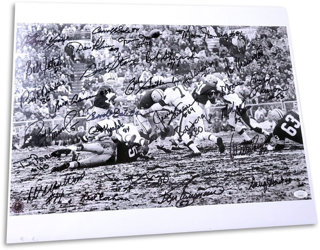 1965 Green Bay Packers Signed Photo 16x20 Bart Starr Paul Hornung 28 Sigs JSA (1 of 7)