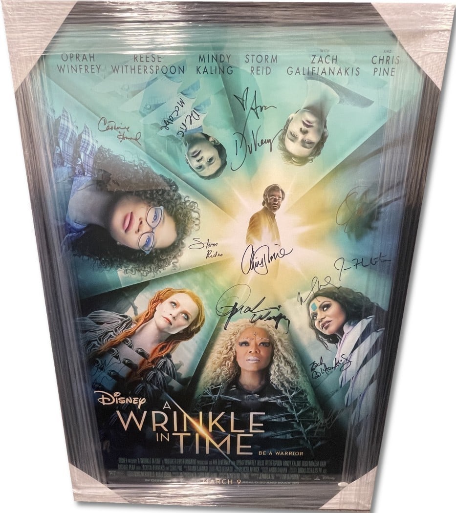 A Wrinkle In Time Autographed Poster Oprah Winfrey Chris Pine +11 JSA Framed 29x42 (1 of 5)