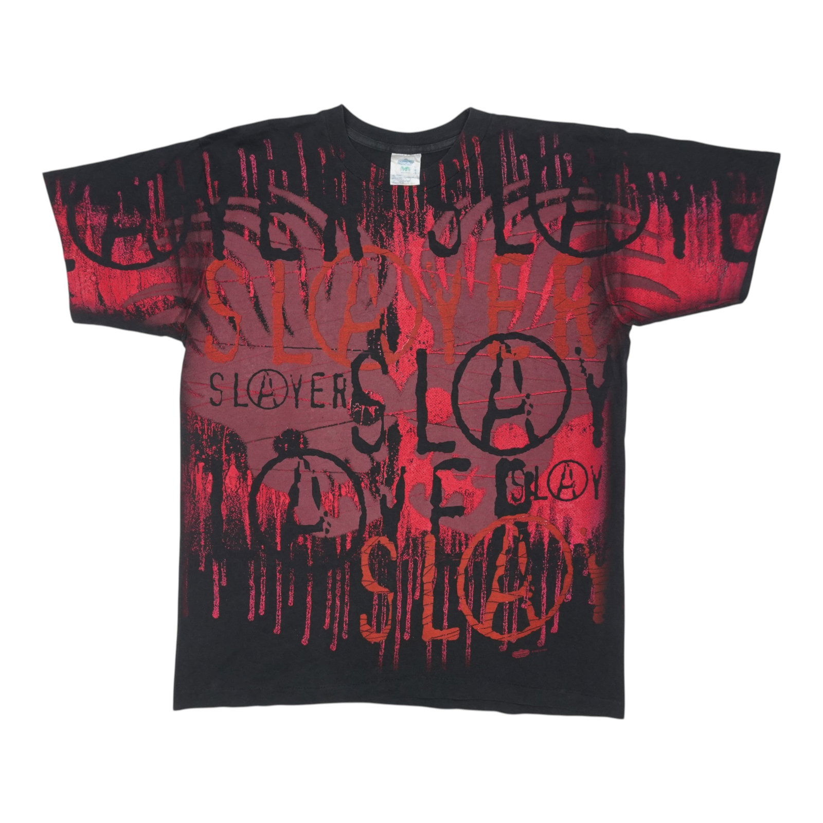 Vintage 1996 Black Cotton Shirt Featuring Slayer Graphics (1 of 3)