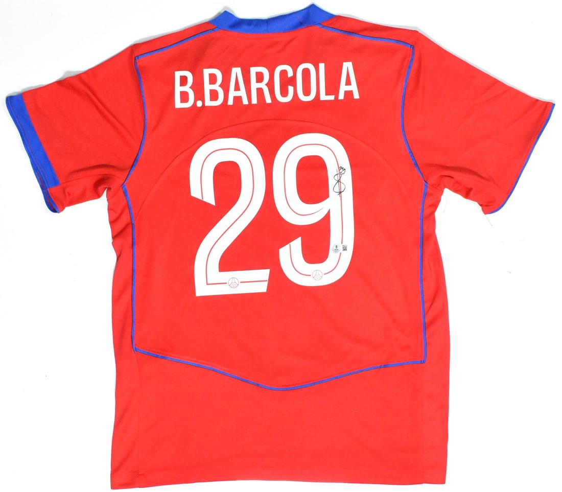 Bradley Barcola Signed Paris Saint-Germain Red Third Jersey 29 Beckett Holo (1 of 3)