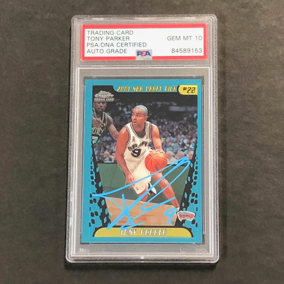 2001-02 Topps Chrome #155 Tony Parker Signed Card PSA Authenticated (1 of 2)