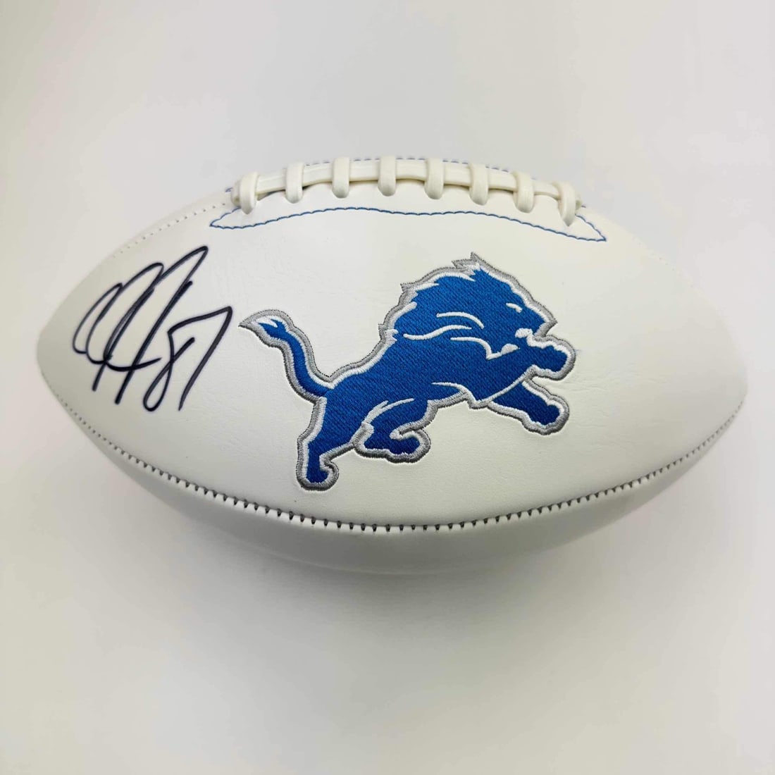 Calvin Johnson Signed Detroit Lions FS Logo Football Beckett COA (1 of 2)