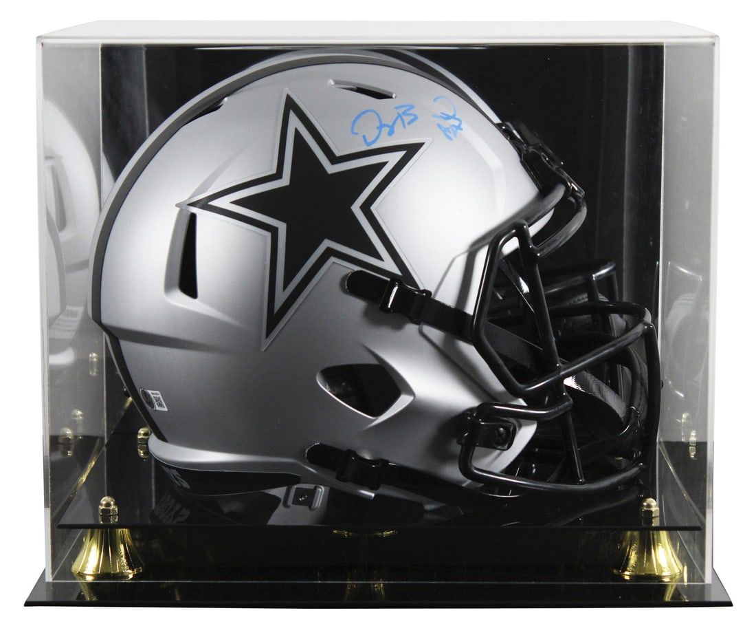 Dez Bryant Autographed Dallas Cowboys Rave Speed Replica Helmet With Display Case BAS (1 of 4)
