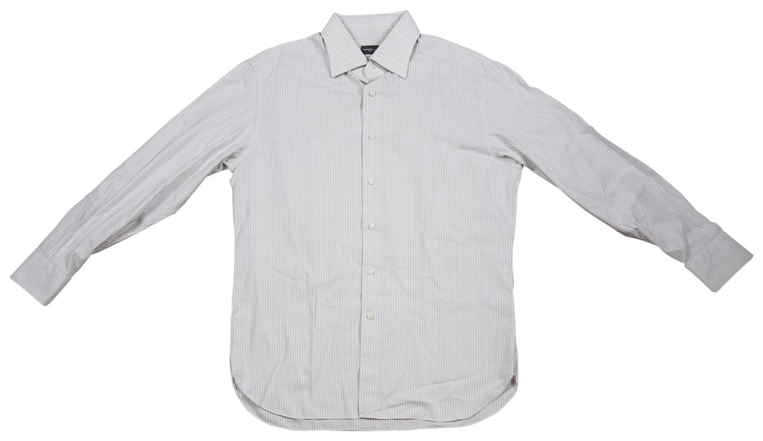 Ermenegildo Zegna Custom Shirt Worn by Peyton Manning Photo Matched 2013 Broncos Presser (1 of 10)