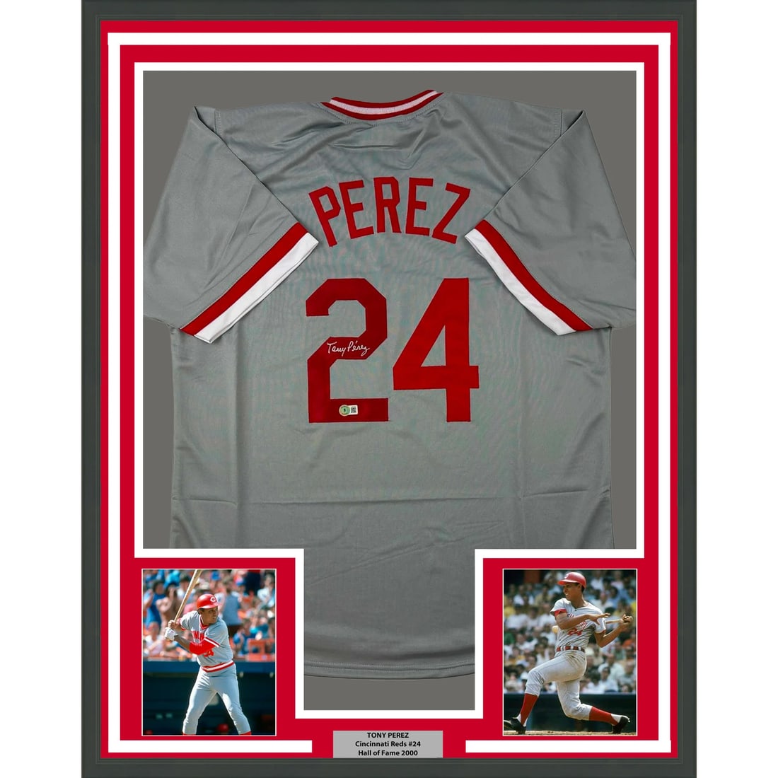 Framed Tony Perez Autographed Jersey Cincinnati Reds BAS COA (1 of 2)