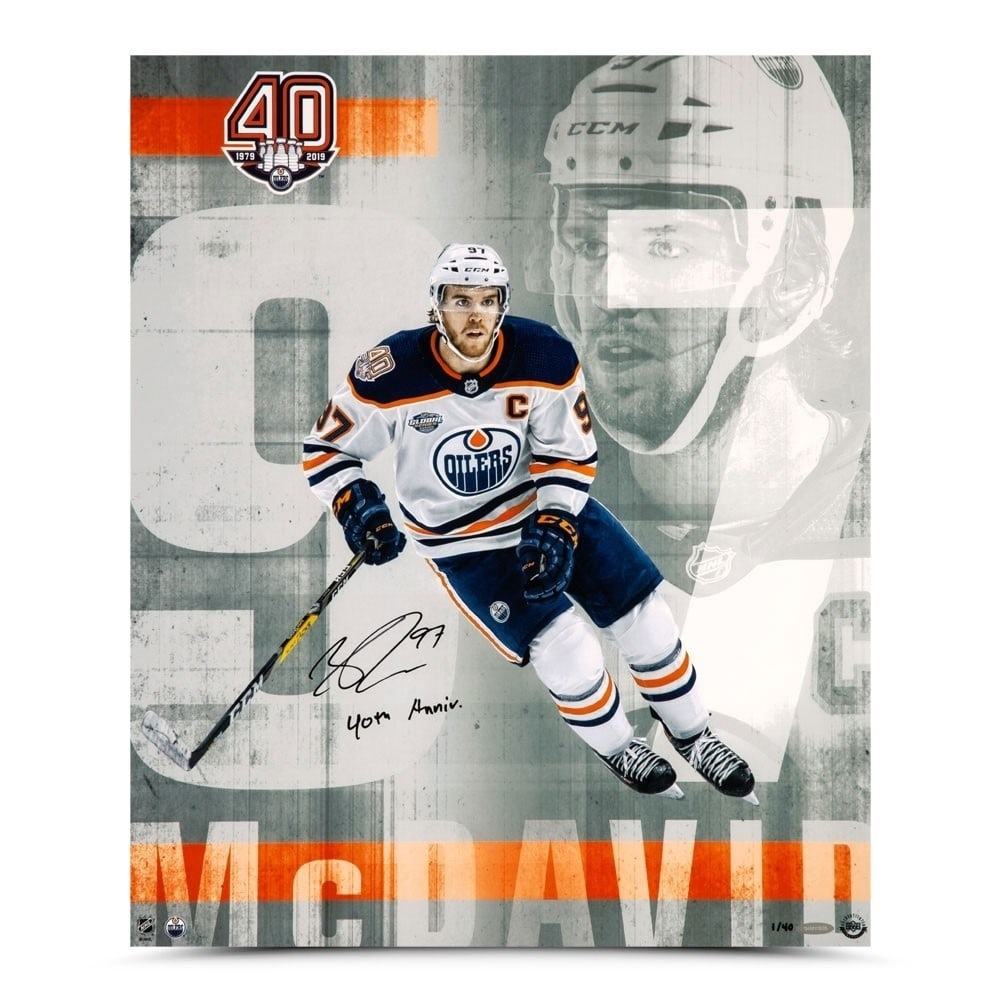 Connor McDavid Signed 16X20 Photo Limited Edition Inscribed Oilers #/40 (1 of 3)