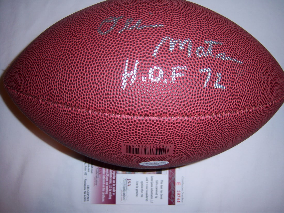Signed Cardinals Football by Hall of Famer Ollie Matson with JSA COA (1 of 2)