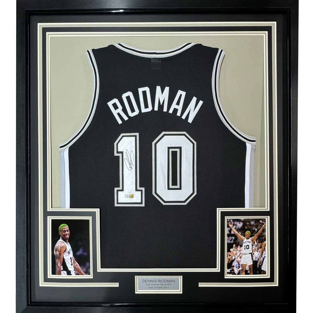 Framed Autographed Dennis Rodman San Antonio Spurs Jersey PSA COA (1 of 2)