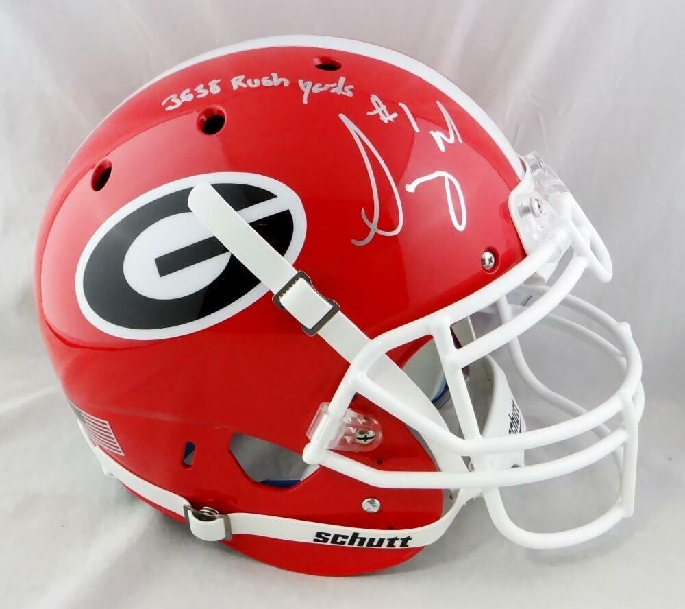 Georgia Bulldogs Helmet Signed by Sony Michel with Rushing Yards Inscription JSA Witness (1 of 6)