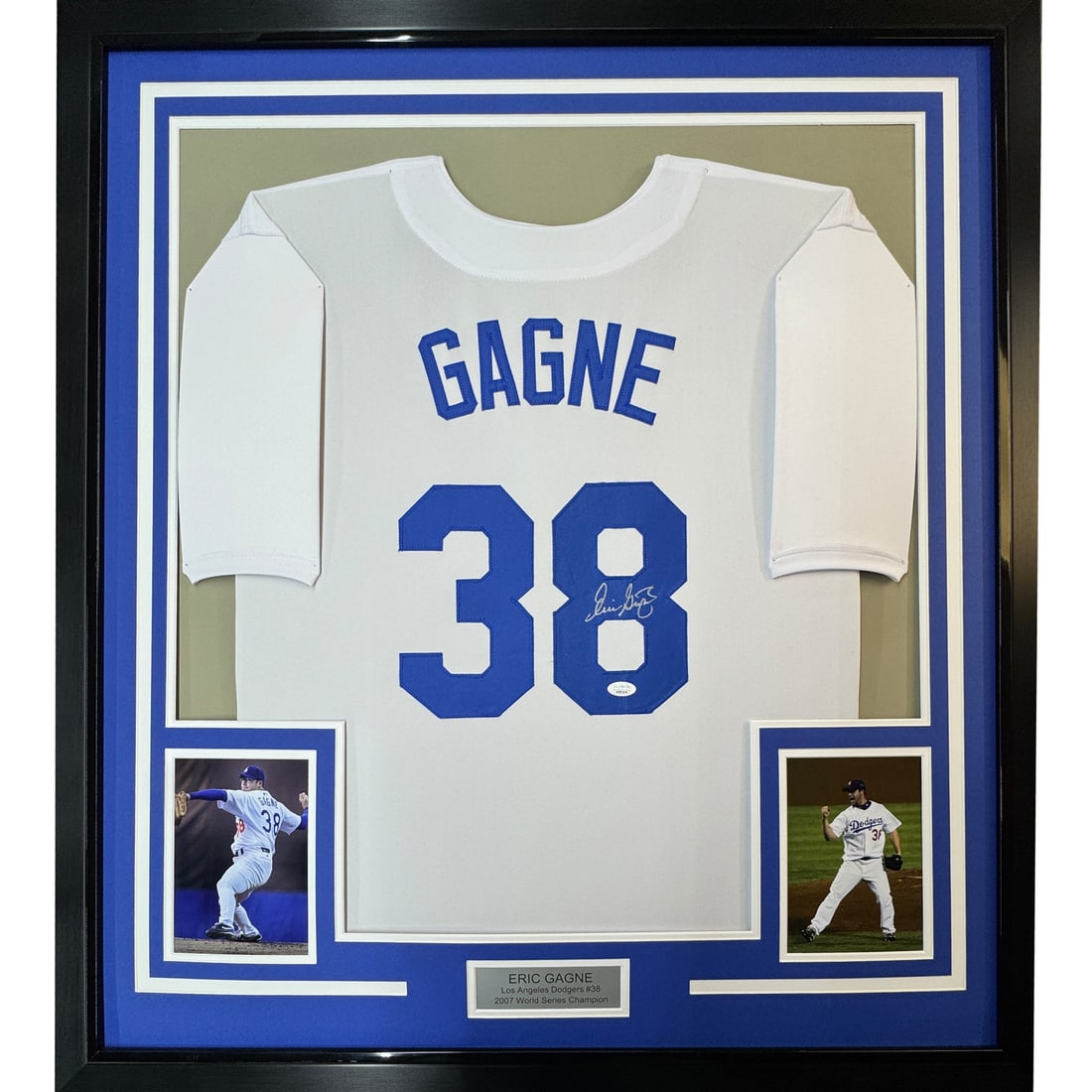 Framed Autographed Eric Gagne Los Angeles Dodgers Jersey with JSA COA (1 of 2)