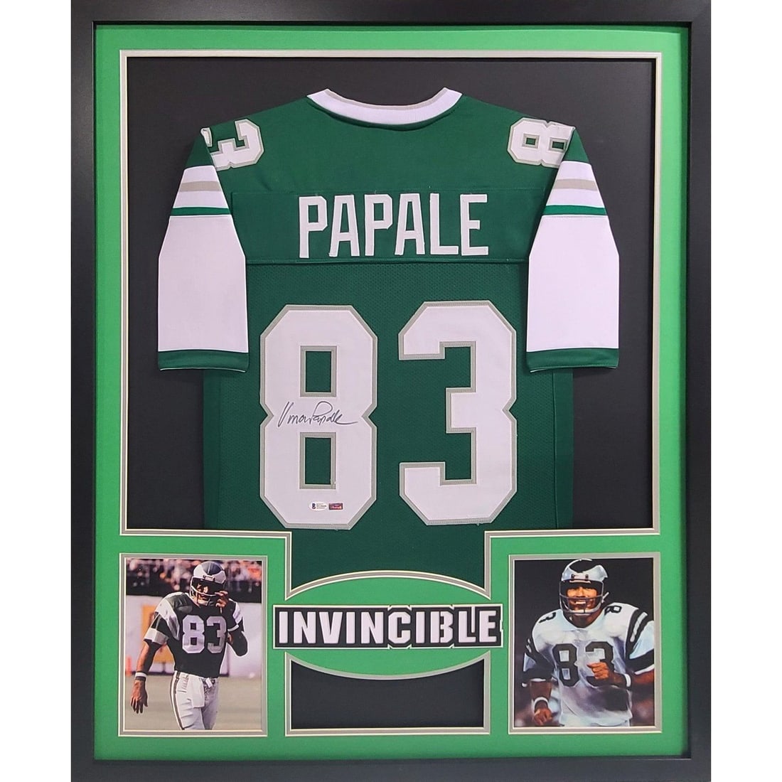 Vince Papale Autographed Framed Jersey Beckett Authenticated 43x36 (1 of 3)