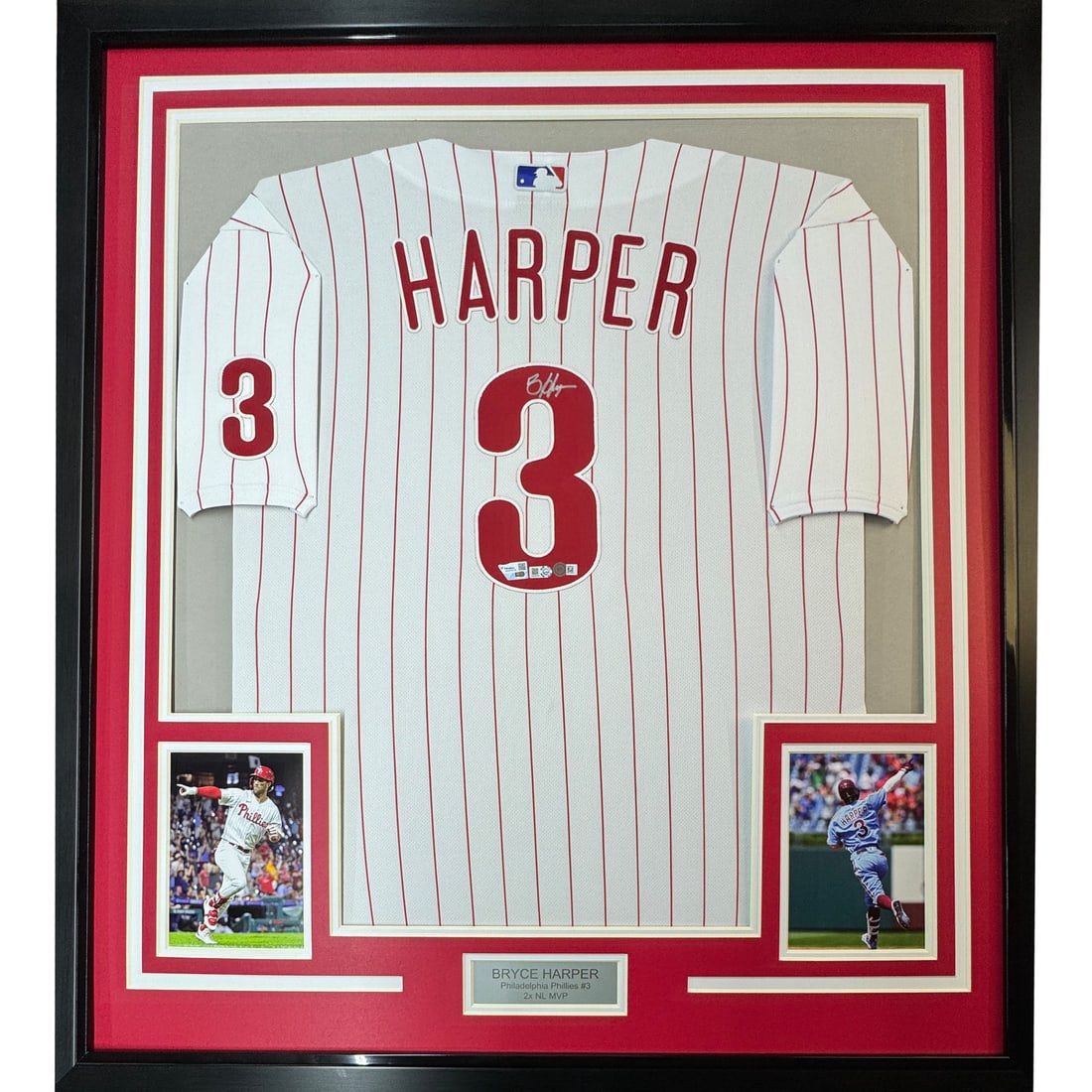 Framed Autographed Bryce Harper Phillies Jersey with Fanatics COA (1 of 2)