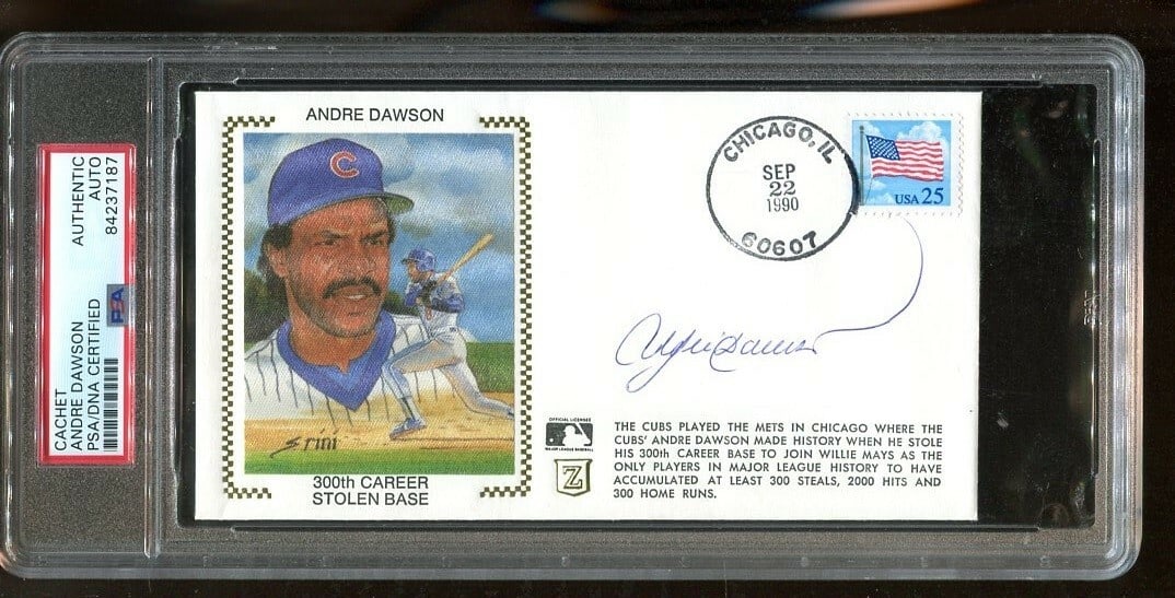 Andre Dawson Autographed First Day Cover FDC Cubs PSA/DNA (1 of 2)