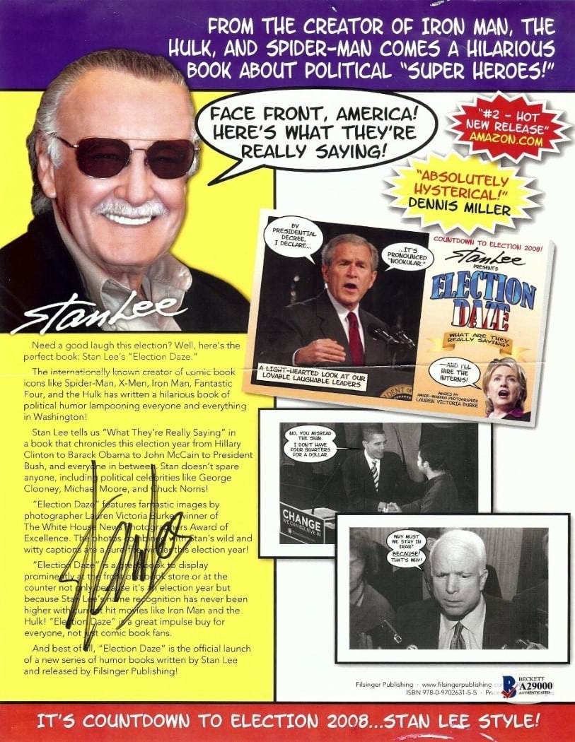Stan Lee Hand Signed 8.5x11 Magazine Advertisement PSA Authenticated (1 of 2)