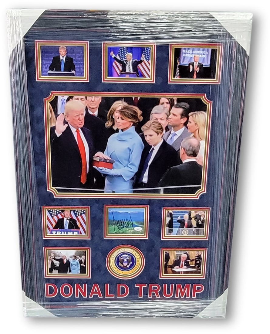 Donald Trump Autographed Framed Photo Collage JSA Certified (1 of 3)