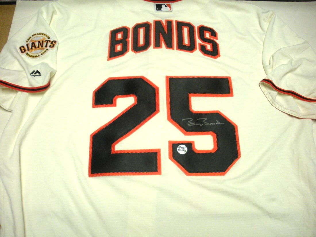 Barry Bonds Autographed Majestic San Francisco Giants Jersey With COA and Hologram (1 of 3)