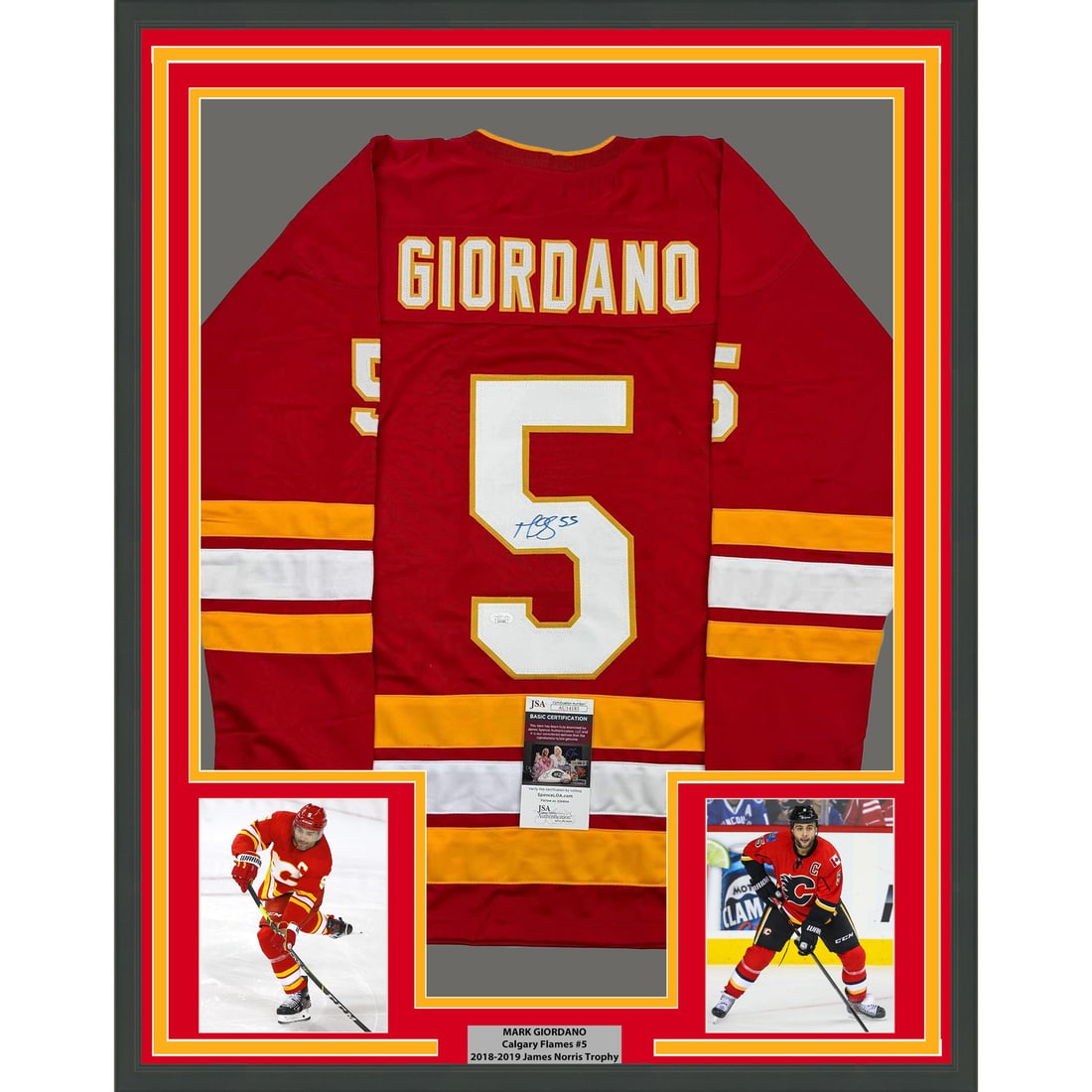 Framed Signed Mark Giordano Calgary Flames Jersey with JSA COA (1 of 2)