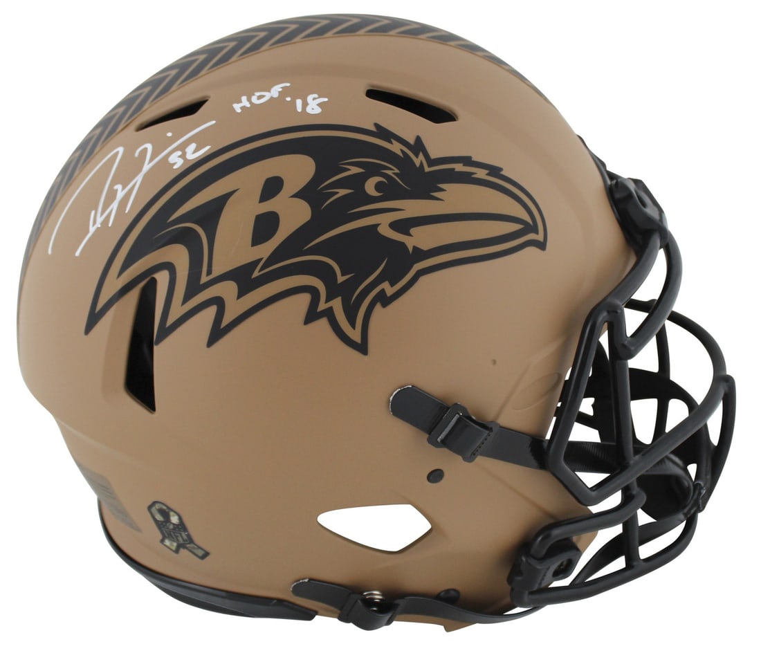 Ray Lewis Signed Ravens Salute To Service Speed Proline Helmet BAS Witnessed (1 of 3)