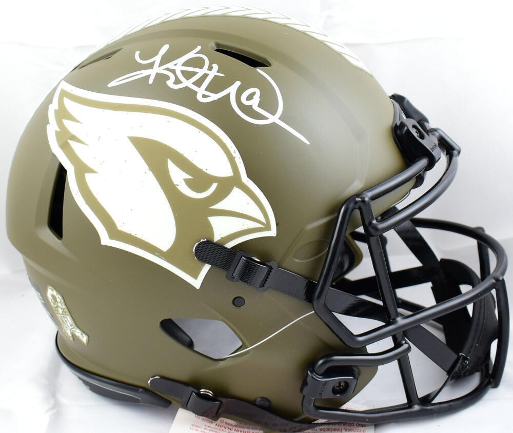 Kurt Warner Signed Arizona Cardinals Salute to Service Helmet with BAS Authentication (1 of 10)