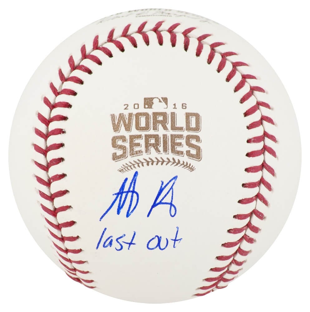2016 World Series Baseball Signed by Anthony Rizzo with Last Out Inscription (1 of 1)