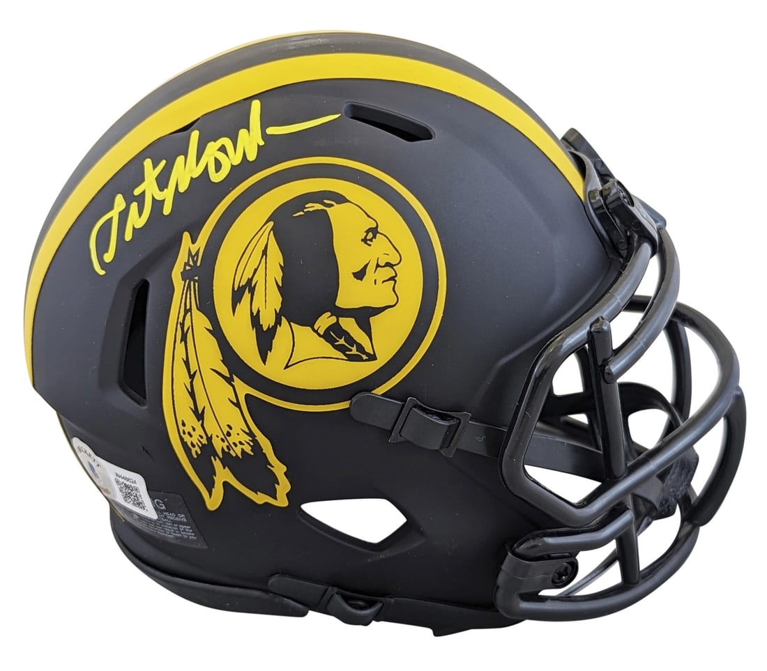 Art Monk Signed Washington Redskins Eclipse Speed Mini Helmet BAS Authenticated (1 of 2)