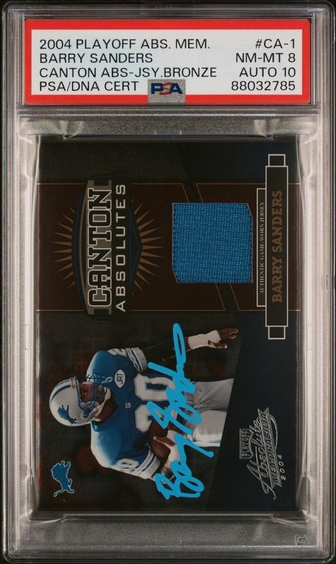 2004 Barry Sanders Autographed Bronze Sports Card PSA 8 (1 of 2)