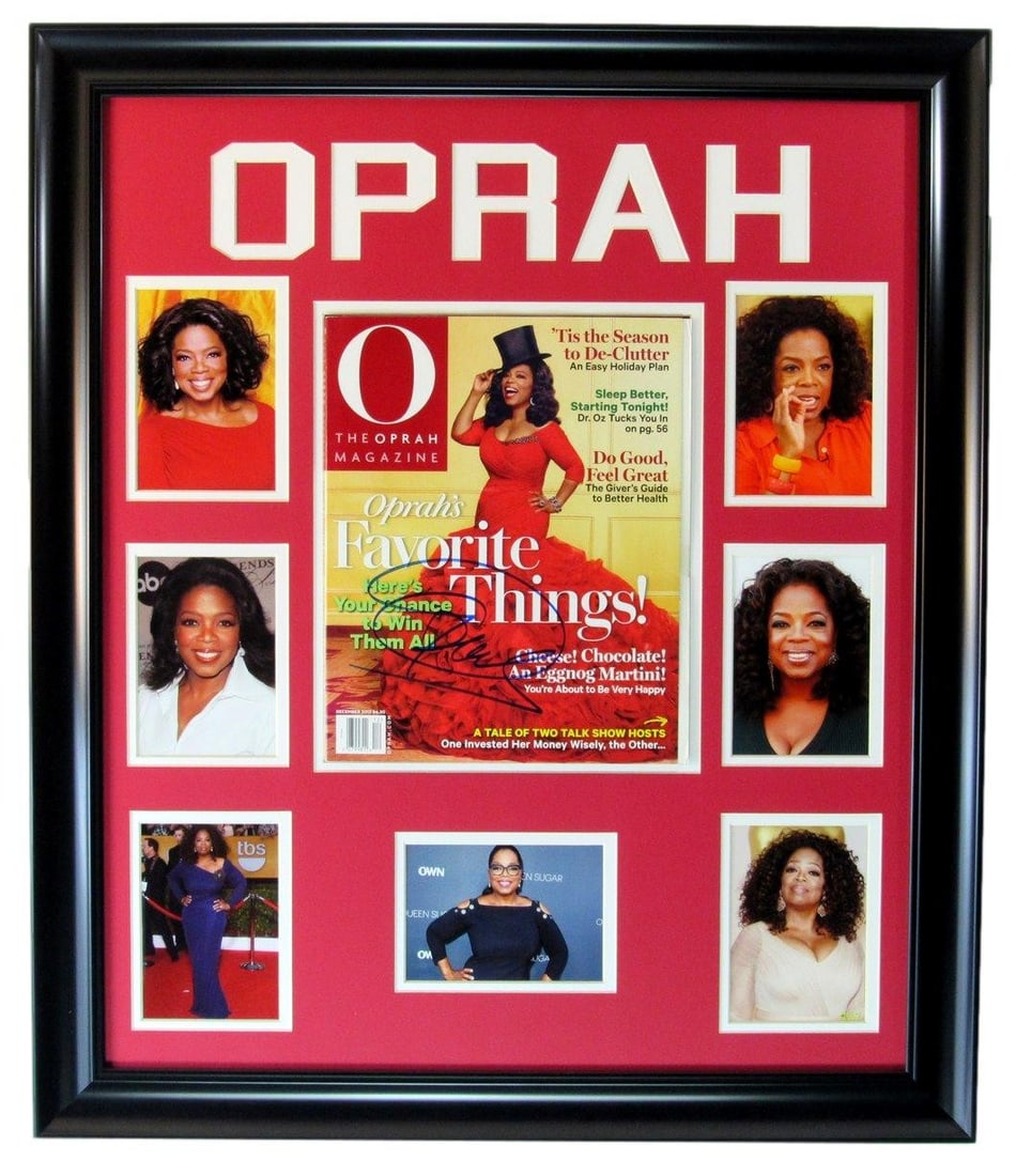 Framed Oprah Winfrey Autographed Magazine Display With Photo Collage JSA LOA (1 of 3)