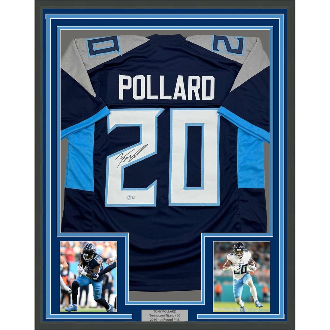 Framed Tony Pollard Autographed Jersey Tennessee Titans Beckett COA (1 of 2)