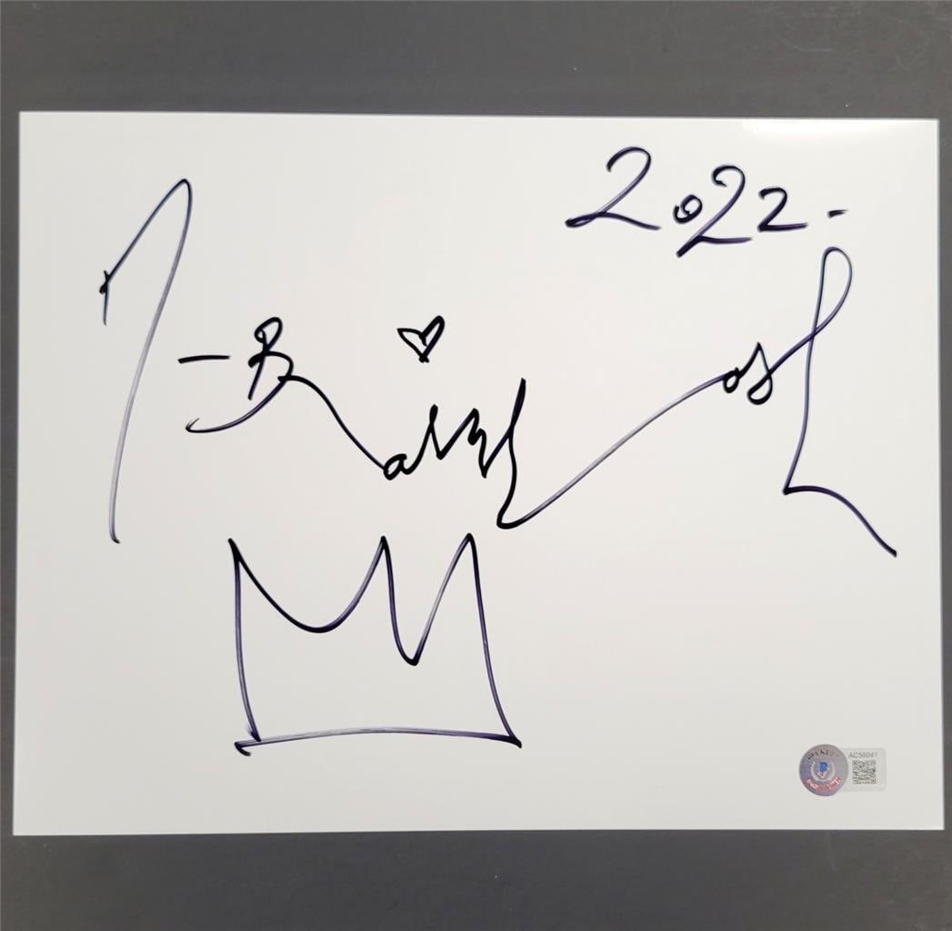 Mr. Brainwash Signed Sketch Sheet 8.5x11 Original Art Beckett Authenticated (1 of 4)