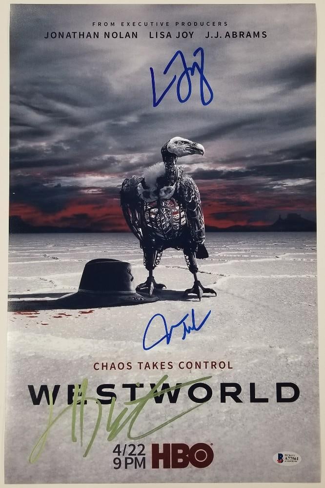 11x17 WESTWORLD Photo Signed by Three Cast Members Including Marsden Beckett BAS COA (1 of 2)