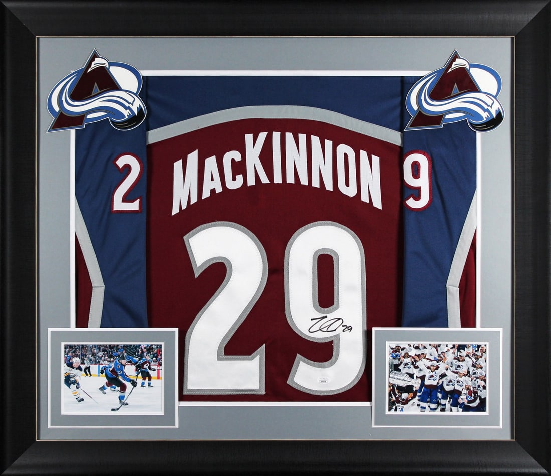 Framed Maroon Jersey Signed by Nathan MacKinnon JSA Authenticated (1 of 2)