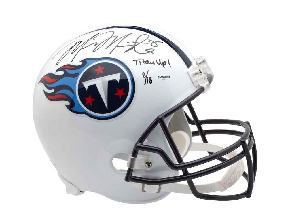 Marcus Mariota Autographed Replica Helmet Limited to 18 Titans UDA (1 of 2)