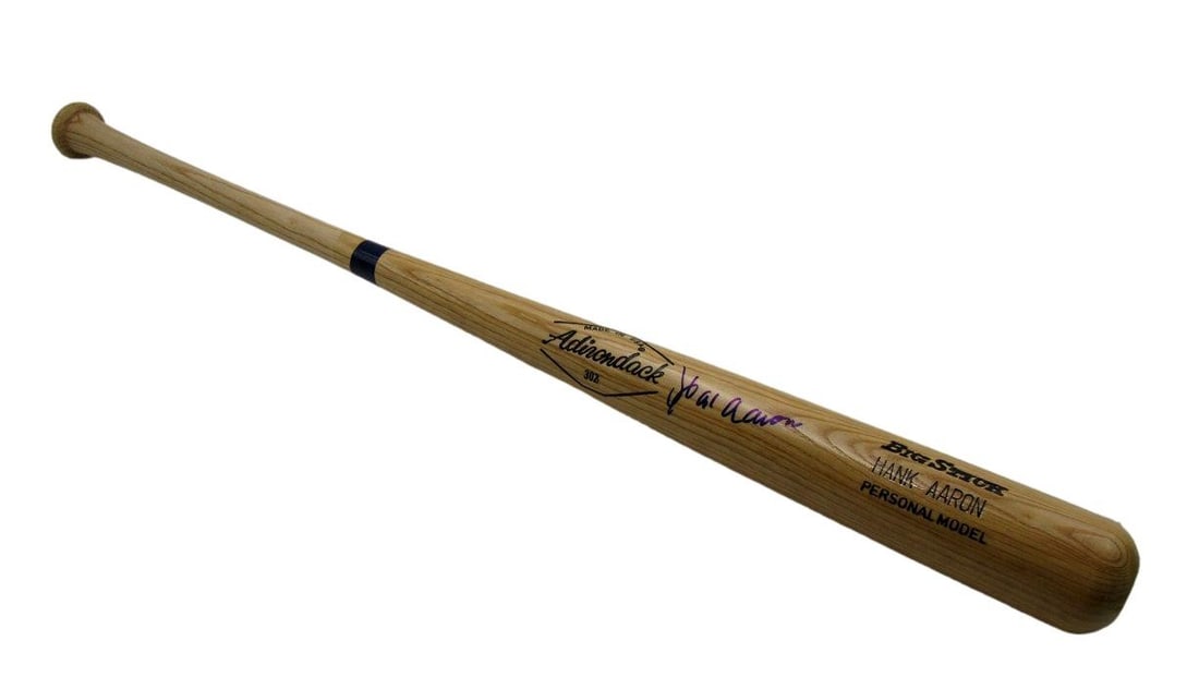 Adirondack Bat Signed by Hank Aaron Hall of Fame Braves PSA DNA Authenticated (1 of 4)
