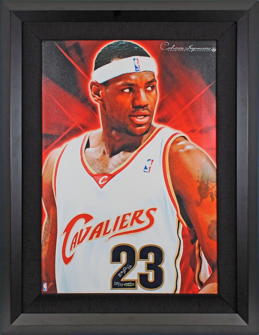 LeBron James UDA Signed Framed Canvas Photo Limited Edition 23 of 23 Cavaliers (1 of 4)