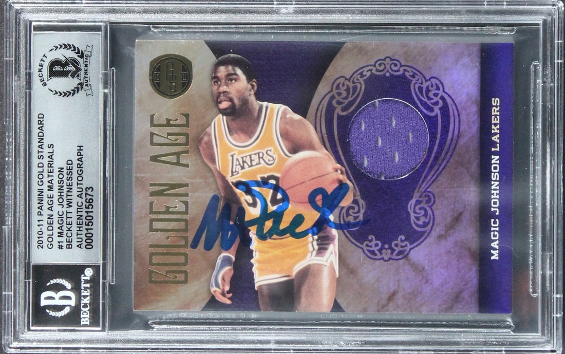 Magic Johnson Beckett Gem Mint 10 Signed 2010 Panini Gold Standard Card (1 of 2)