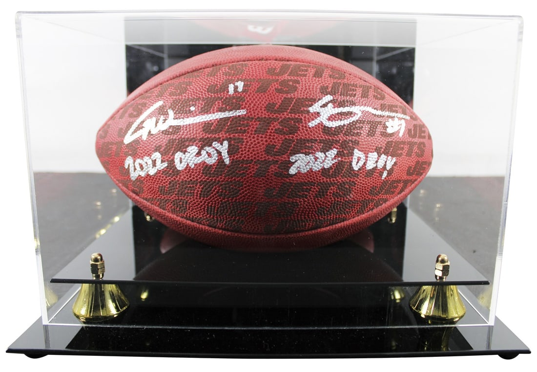 Signed Wilson Duke Football by Gardner and Wilson with Jets Display Case BAS Authenticated (1 of 5)