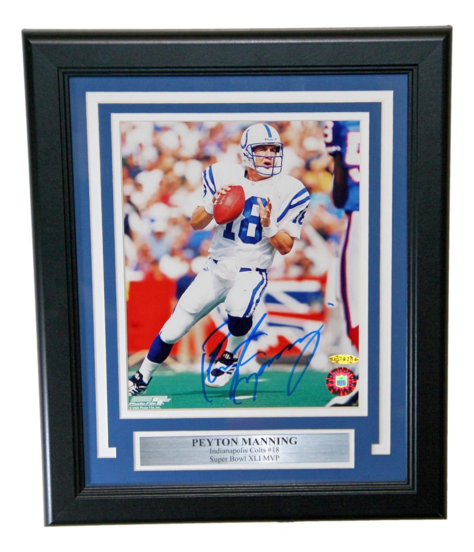 Peyton Manning Signed Framed 8x10 Photo Indianapolis Colts UDA (1 of 4)