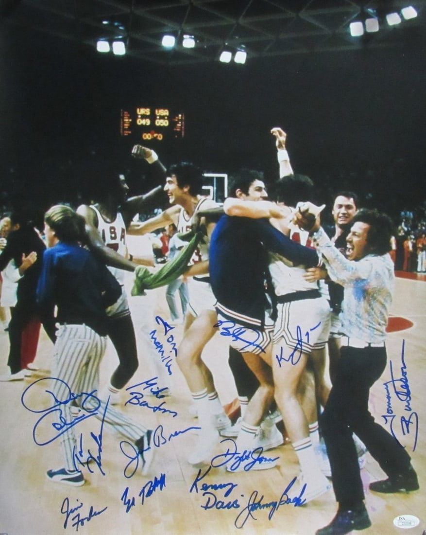 1972 Team USA Basketball Signed 16x20 Photo with 13 Signatures JSA Certified (1 of 3)
