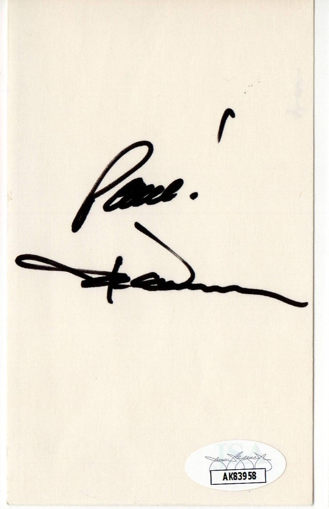 John Denver 3x5 Autographed Index Card Authenticated by JSA (1 of 2)