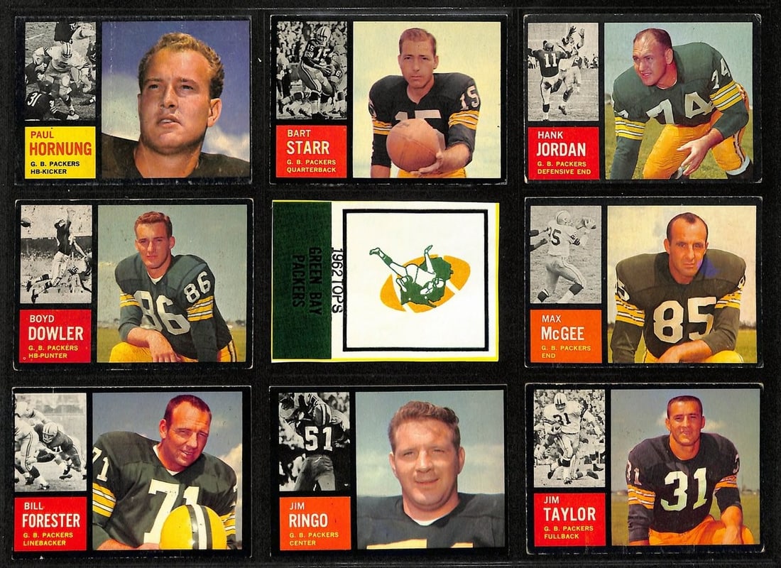 1962 Topps Green Bay Packers Complete Team Set of 12 (1 of 4)