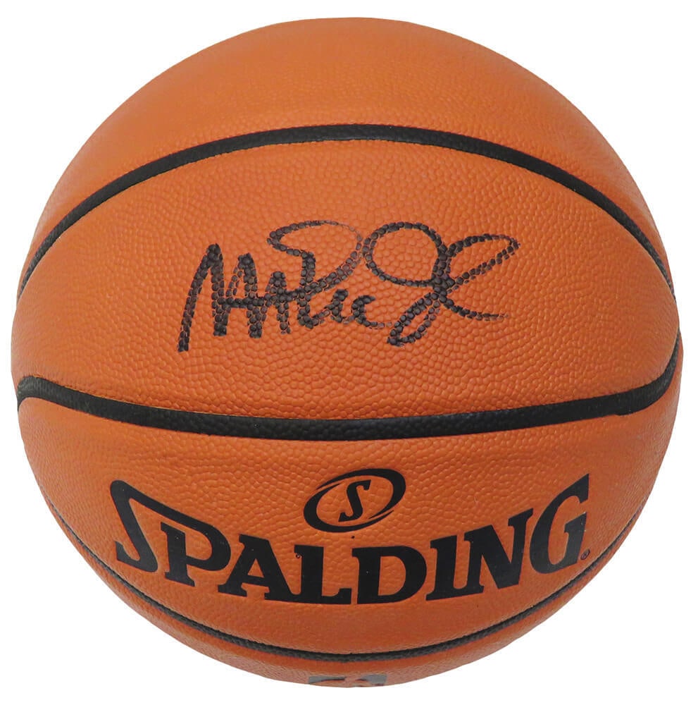 Magic Johnson Signed Spalding NeverFlat NBA Basketball with COA (1 of 1)