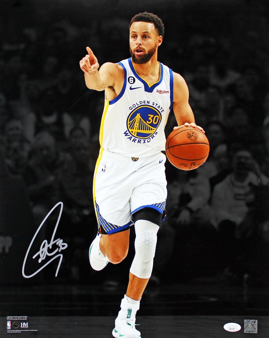 Stephen Curry Autographed 16x20 Dribbling Photo JSA Certified (1 of 2)