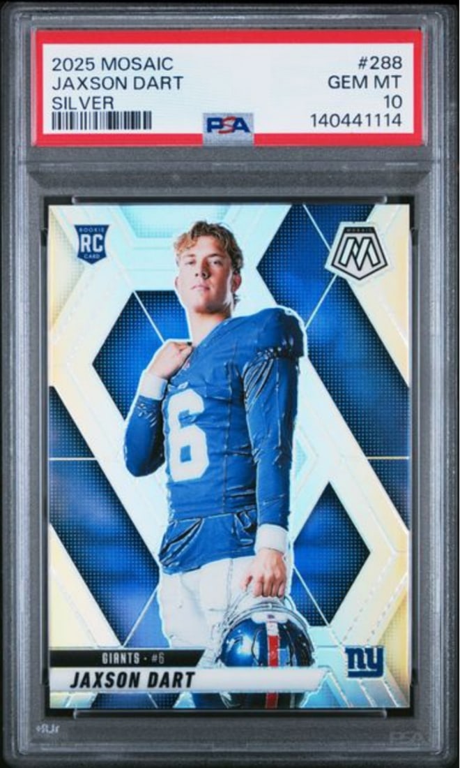 PSA 10 Silver Rookie Card Jaxson Dart 2025 Mosaic Football #288 (1 of 2)