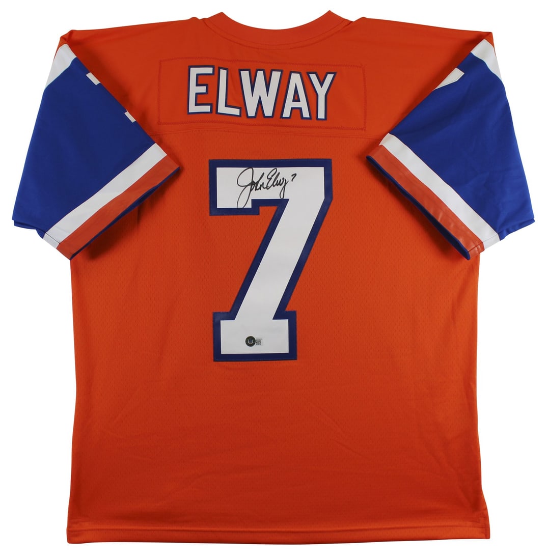 John Elway Signed Denver Broncos Orange Alternate Jersey BAS Witnessed (1 of 4)