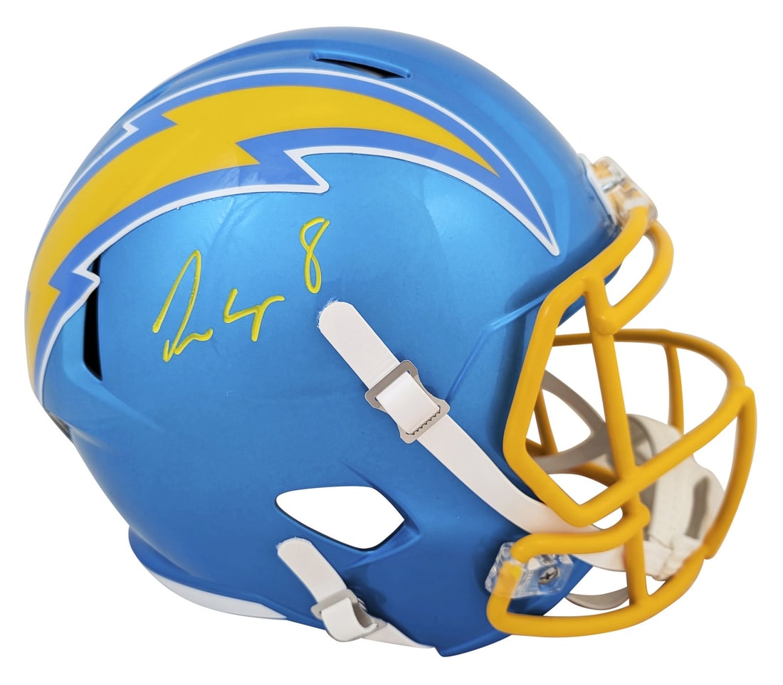 Omarion Hampton Signed Chargers Flash Helmet BAS Authenticated (1 of 3)