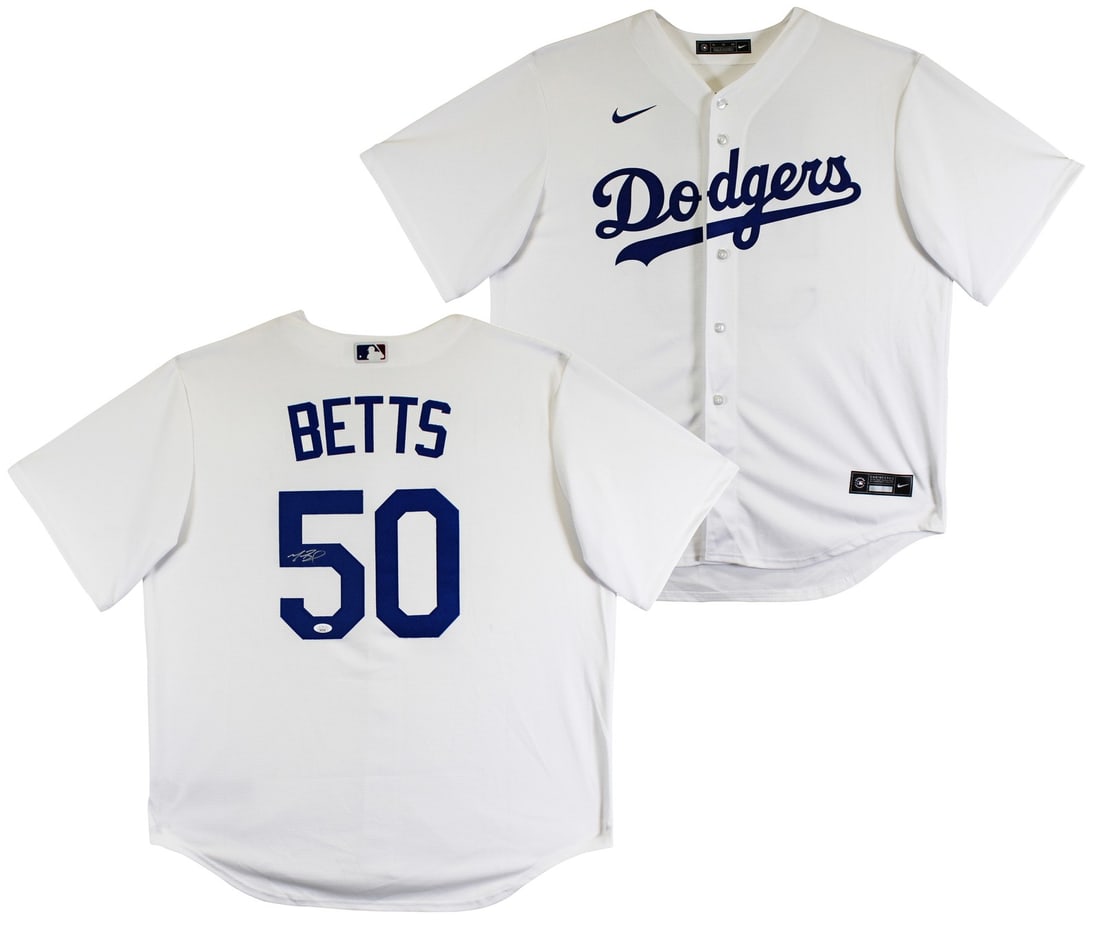 Mookie Betts Signed Los Angeles Dodgers White Nike Jersey JSA Authenticated (1 of 6)