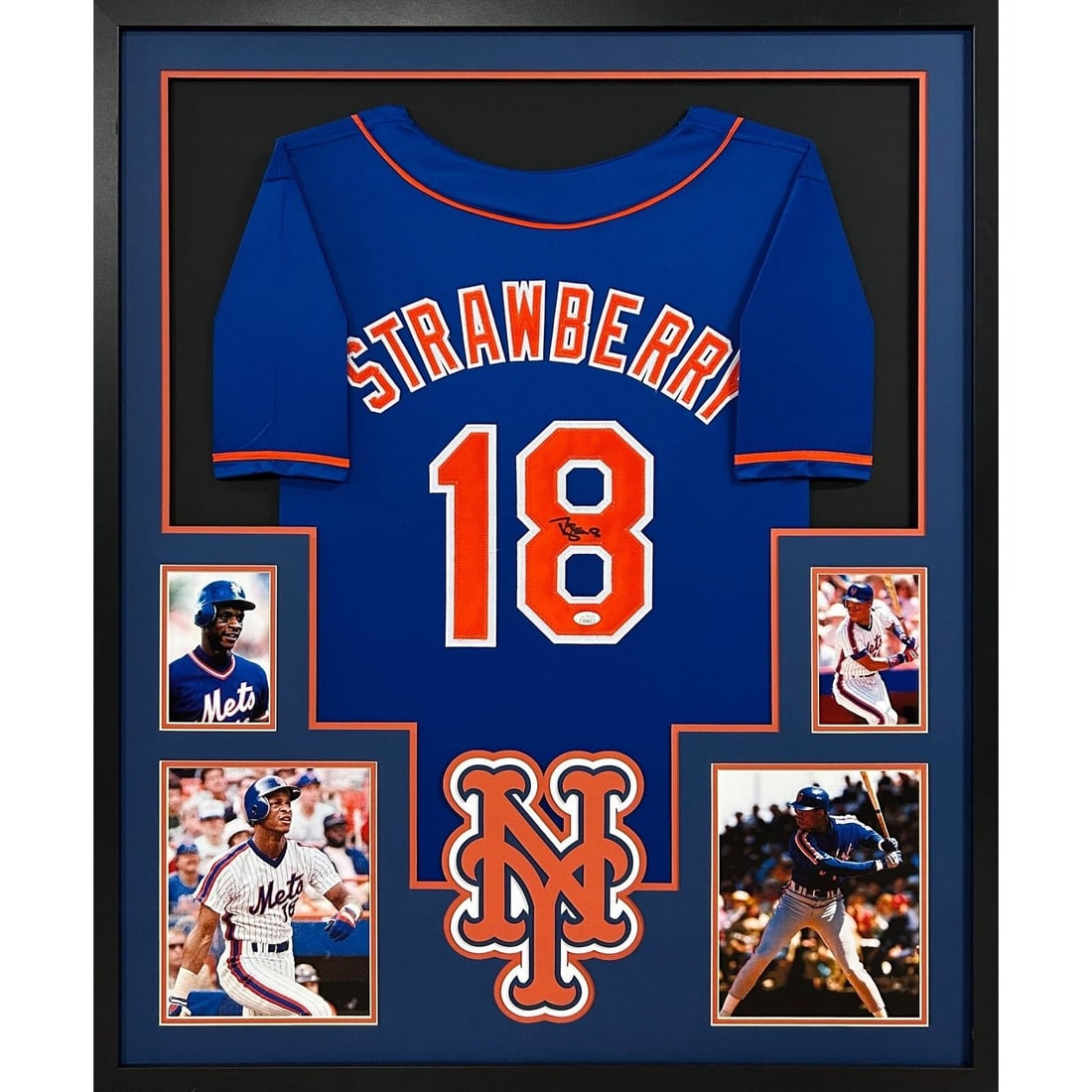 Darryl Strawberry Signed JSA Certified Framed Jersey New York Mets (1 of 3)