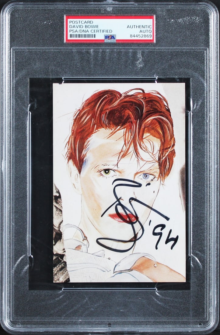 Autographed 4x6 Postcard Signed by David Bowie Inscribed 94 PSA DNA Slabbed (1 of 2)