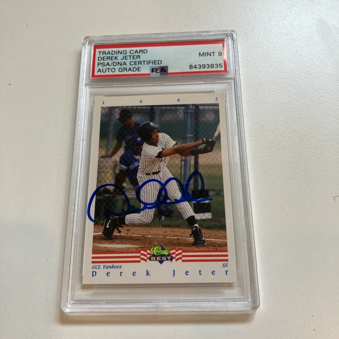 Derek Jeter Pre Rookie Signed 1992 Classic Best Card RC PSA MINT 9 Rare Pop 6 (1 of 3)